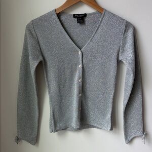Betsey Johnson Silver Cardigan Sweater